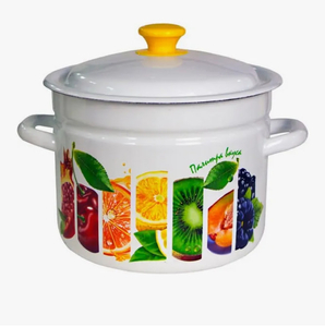 Кастрюля 6,0л цил.борт Палитра квуса белая 1/4