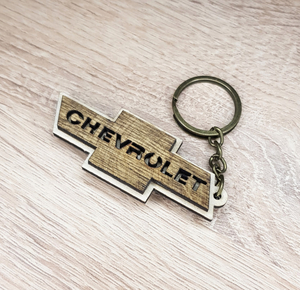 Брелок деревянный для авто CHEVROLET