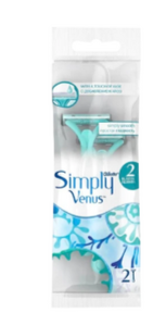 Бритвенный станок одноразовый Gillette "VENUS Simply 2 (Satin Care)" 2 лезвия ENG 2шт. (1/24)
