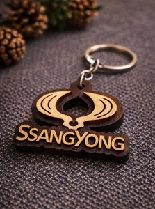 Брелок деревянный для авто SSANGYONG