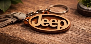 Брелок деревянный для авто JEEP
