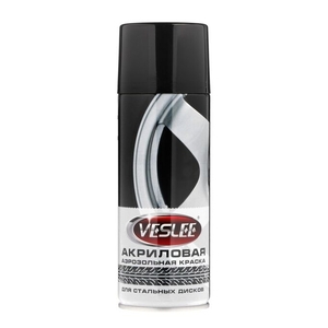 Краска аэрозоль для стальных дисков VESLEE 9005 ЧЁРНАЯ 520мл 12шт/уп