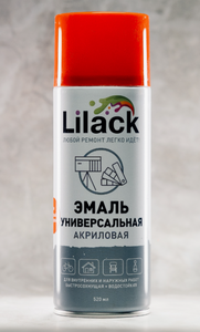 Аэрозольная эмаль универсальная LILACK 520мл красный глянцевый