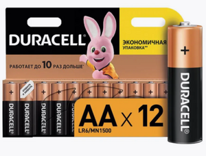 Батарейки КОМПЛЕКТ 12 шт., DURACELL Basic ОРИГИНАЛ, AA 12шт/уп