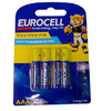 Батарейки Eurocell, цинк-углеродные AAА 4шт